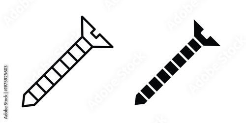 Screw icon. glyph solid icons collection. Line icons