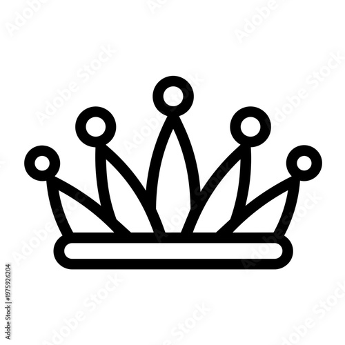 Minimalist royal diadem crown jewelry vector icon