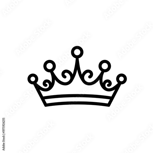 Minimalist royal diadem crown jewelry vector icon