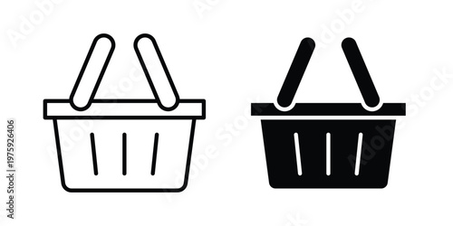 Shopping basket icon. glyph solid icons collection. Line icons