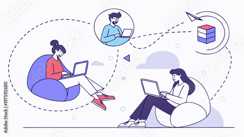 Modular Remote Work Ecosystem Flat Vector