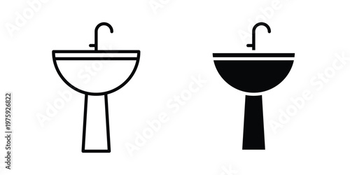 Sink icon. glyph solid icons collection. Line icons