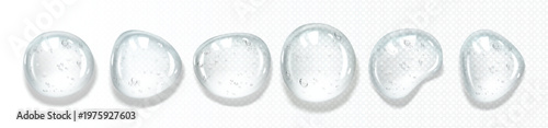 Clear serum drops with air bubbles