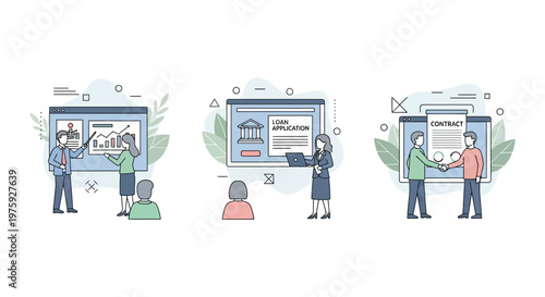 Pro Loan App Sign Plan Goal Team Work Deal Cash Fund Site Web Grow Win