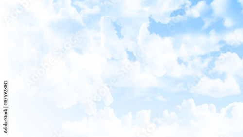 Blue sky illustration with white clouds. Background with clouds on blue sky. Blue Sky vector
