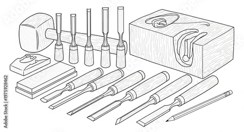 Collection of assorted drill bits tools.