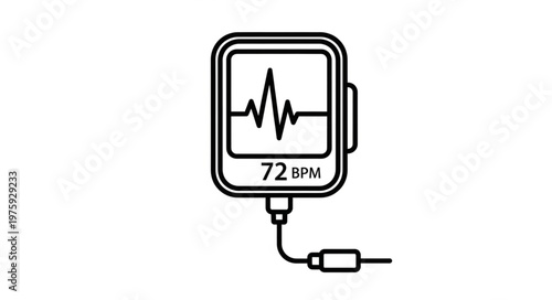Medical device with heart rate display.
