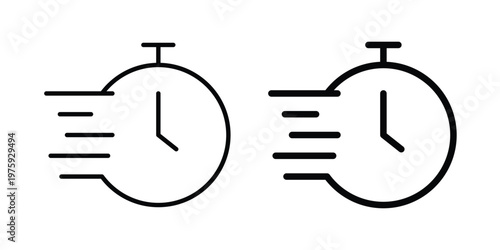 Time fast icon. glyph solid icons collection. Line icons