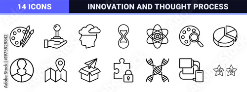 Creative Ideas & Innovation Minimalist Outline Icons