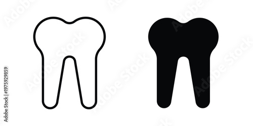 Tooth icon. glyph solid icons collection. Line icons