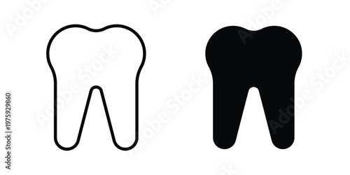 Tooth icon. glyph solid icons collection. Line icons