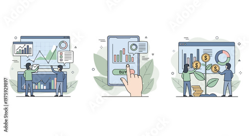 Stock market investing and trading financial growth data analysis wealth profit management success strategy business money and wealth