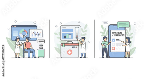 Medical vaccination logistics management system data tracking vaccine distribution and digital health certificate mobile application