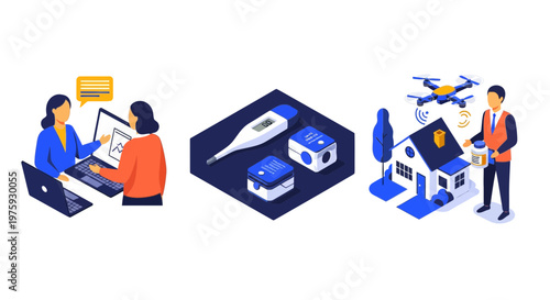 Virtual Med Doctor App Web Care Tech Drone Home Aid Box Tool Net Hub Pro