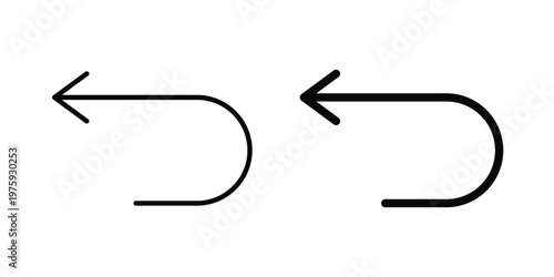 Undo icon. glyph solid icons collection. Line icons