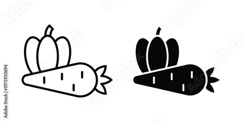 Vegetable icon. glyph solid icons collection. Line icons