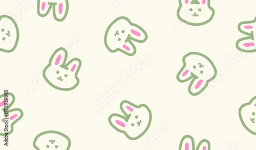 Cute bunny rabbit pattern background vector design