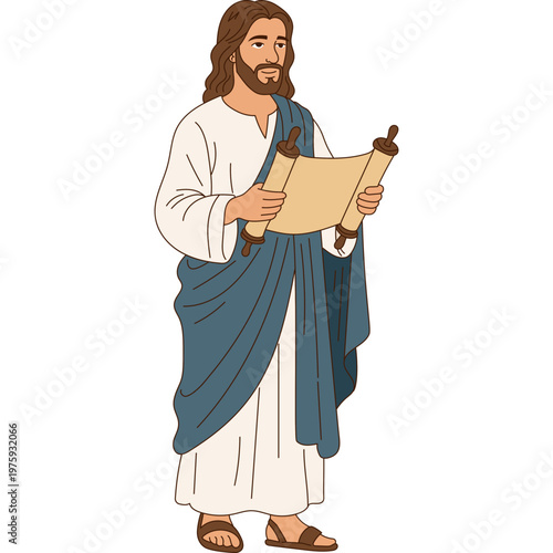 Jesus Christ Holding Ancient Scroll