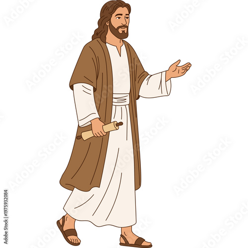 Jesus Christ Holding Holy Scroll