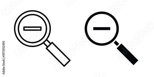 Zoom out icon. glyph solid icons collection. Line icons