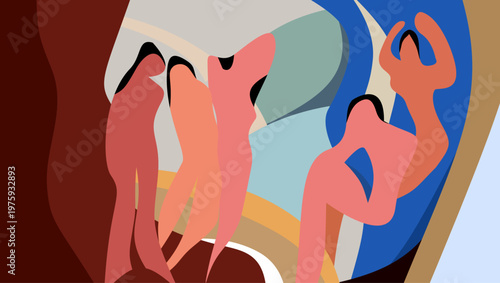 cubism background, flat vector illustration