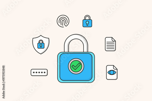 Data Privacy and Cybersecurity Illustration.eps