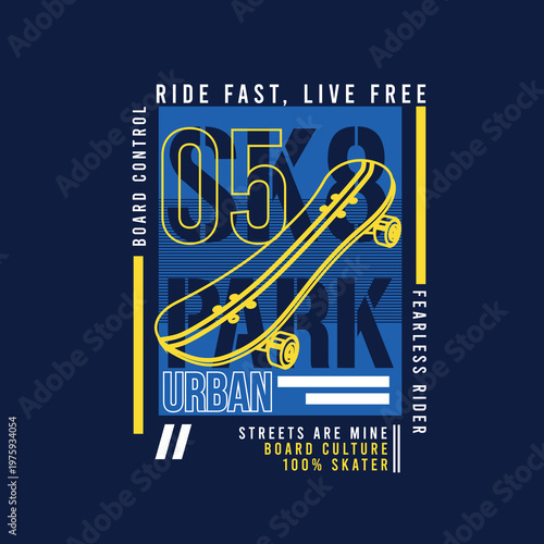 Urban Skate board sk8 park typography poster graphic design