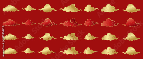 A set of decorative clouds in Chinese style