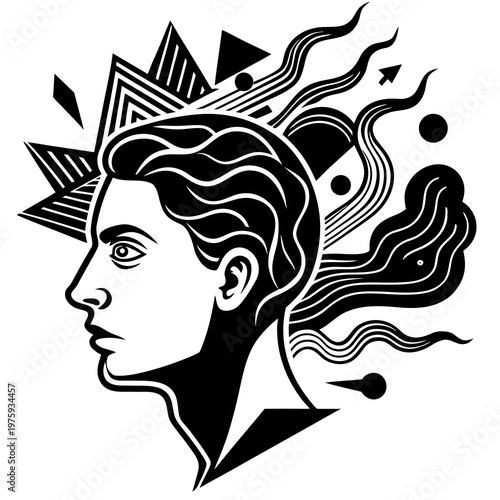 Creative Mind Abstract Flat Vector