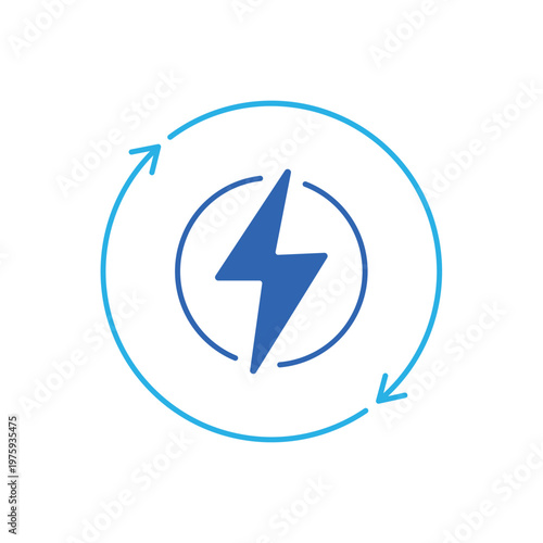 Free Download icon a renewable energy with lightning bolt and circular refresh arrows, isolated against a clean background. - GFXLoad