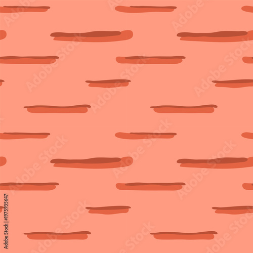 Seamless coral abstract pattern with horizontal brush strokes creating a warm textured background ideal for textiles wallpapers packaging and surface design