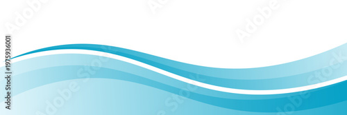Abstract Blue Light Wave Banner with Transparent Gradient Curves