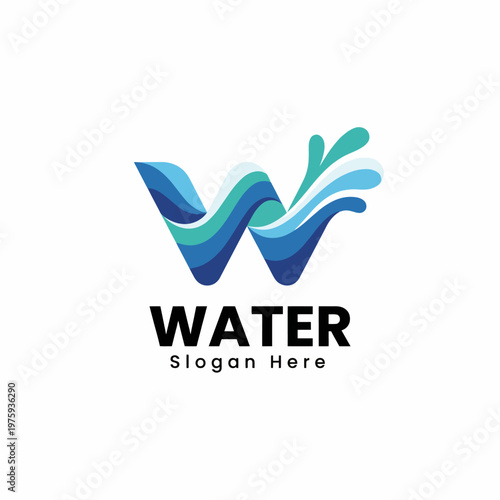 A modern logo design featuring flowing waves represents purity and freshness, perfect for businesses focused on water conservation and environmental sustainability.
