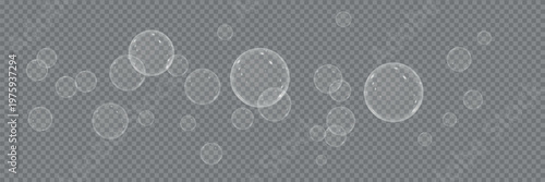 Flying Soap Bubbles Transparent Vector Illustration