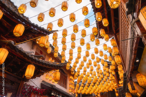 фотографія Dali Chenghuangcheng with Dali Ancient City decorated unsparingly with Chinese l