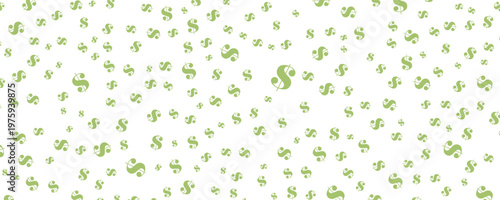 Seamless pattern of green dollar signs. financial or business background.