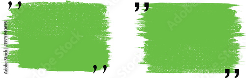 Quotation brush stroke frame set .Quotation mark dialog box .Grunge Box with place for your text. Text box frame.Vector
