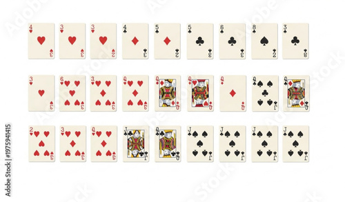 Poker playing cards full deck vector set with classic suits and face cards