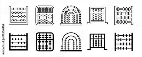 Abacus Calculation Math Education Icon