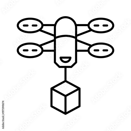 Drone Delivery Logistics Technology Icon