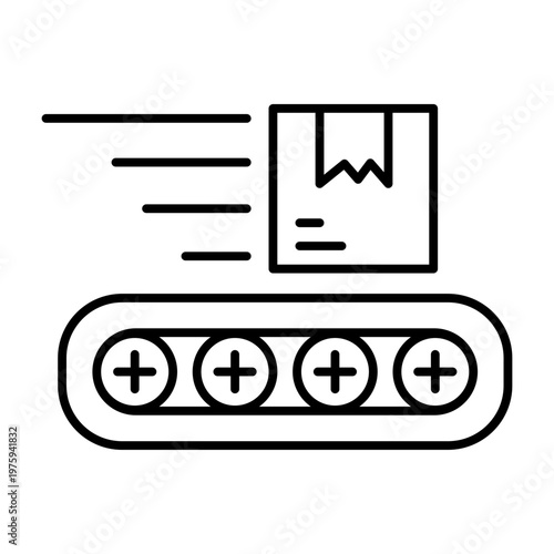 Conveyor Belt Logistics Factory Icon