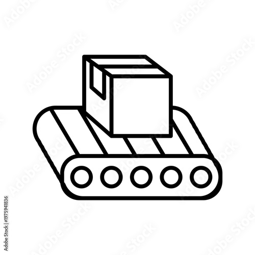 Conveyor Belt Logistics Factory Icon