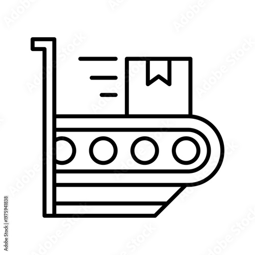 Conveyor Belt Logistics Factory Icon