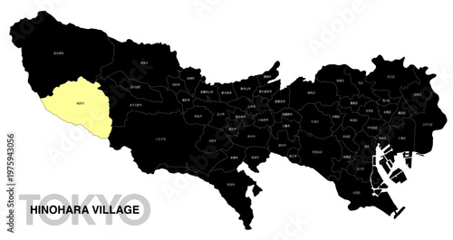 [日本地図] 東京都檜原村の市区町村名入り位置地図 