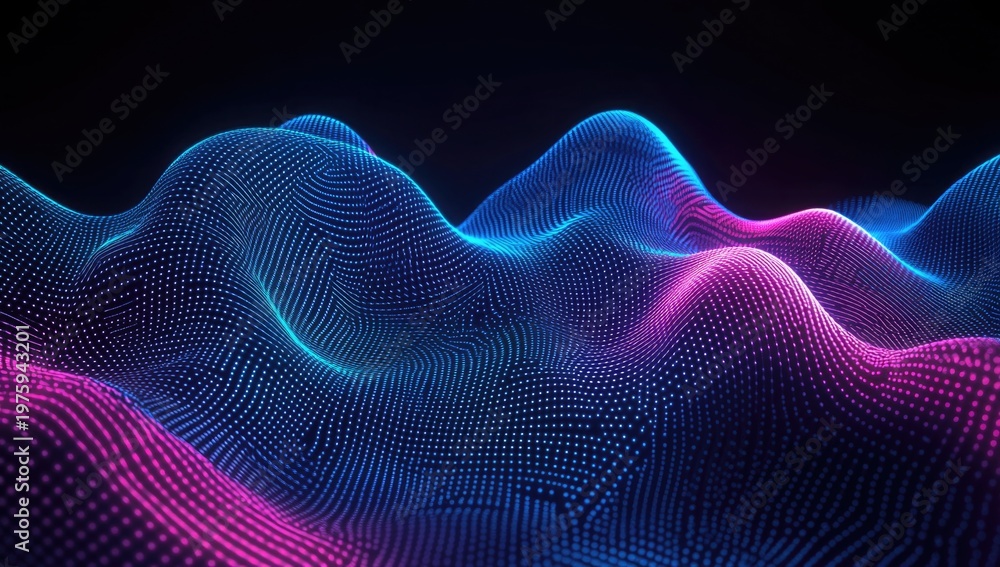 Fototapeta premium Colorful digital waves create abstract visual art