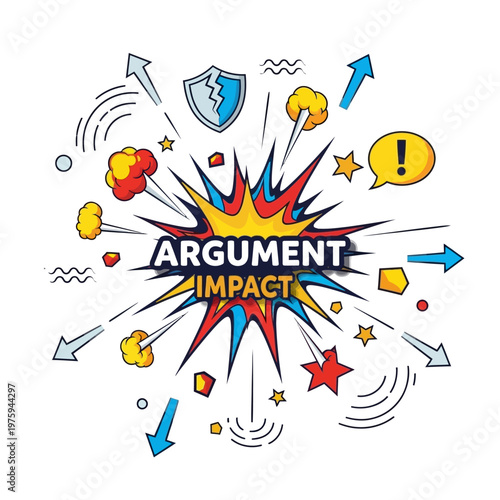Argument Impact Burst - Conflict, Debate, Communication, and Opposition Symbols