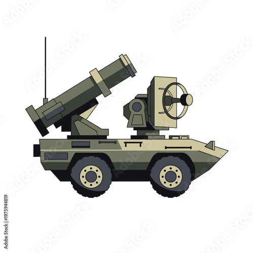 Military Missile Launcher Vehicle - Armored Vehicle with Rocket System