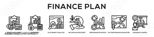 Finance Plan web banner icon illustration concept