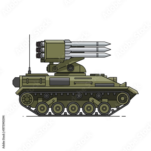 Military Rocket Launcher Vehicle, Armored Tracked Vehicle with Missile System