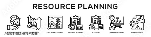 Resource Planning web banner icon illustration concept